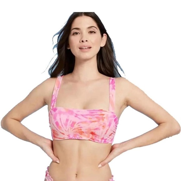 NWT Pink and Orange Tie-Dye Bikini Top - Picture 1 of 8